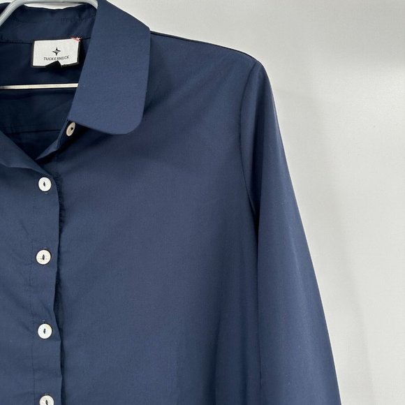 Tuckernuck Midnight Navy Blue Hayes Shirt Dress sz L Large Mini Length NWOT - Picture 2 of 8